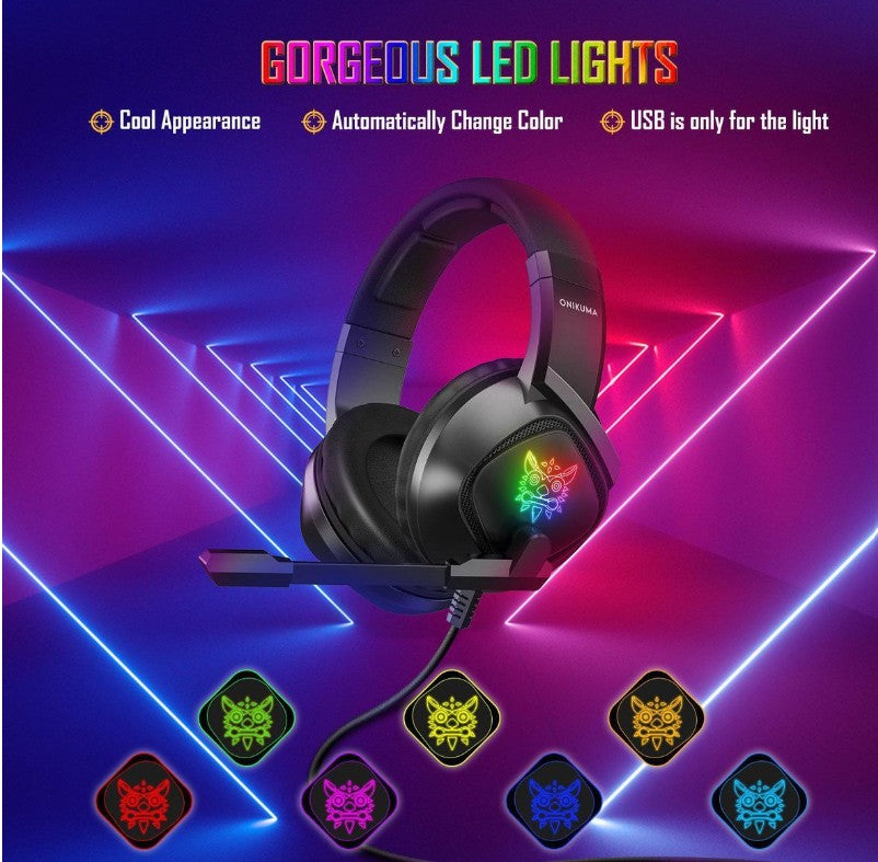 Onikuma K9 Gaming Headset with Retractable Mic – Xbox One/PC/Mac/PS4