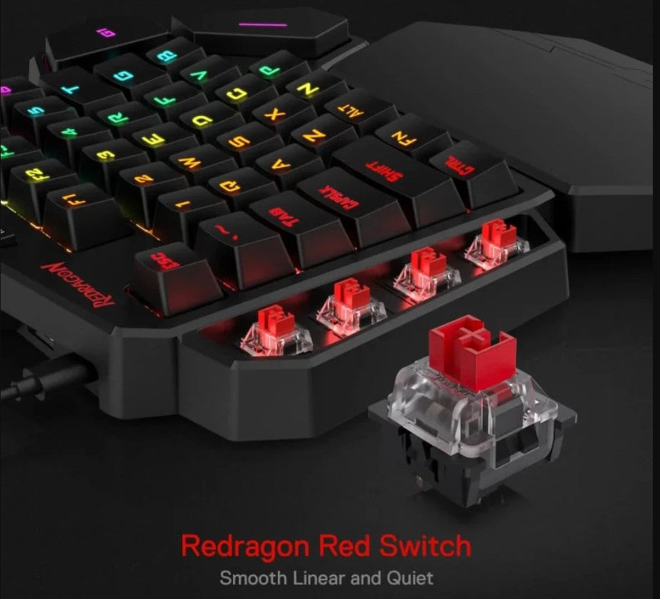 REDRAGON Diti Elite Pro One-Handed RGB Wireless Mechanical Gaming Keyboard – Black